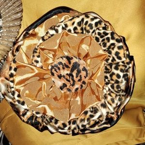 Beautiful handmade animal print flower pin